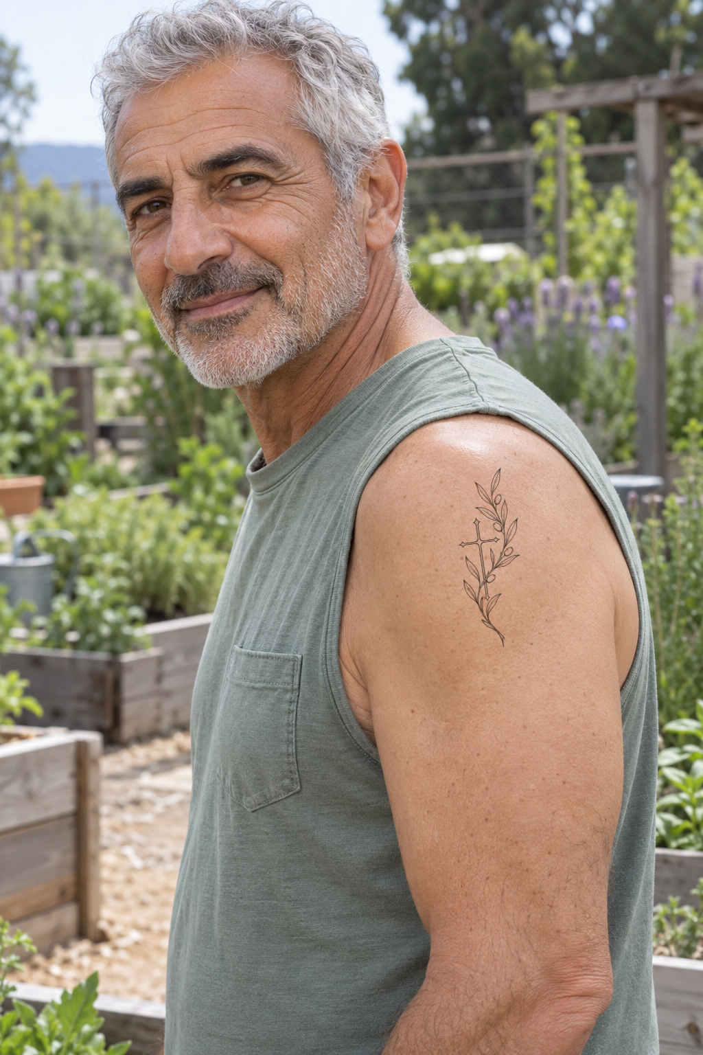 Fine line Shoulder tattoo idea