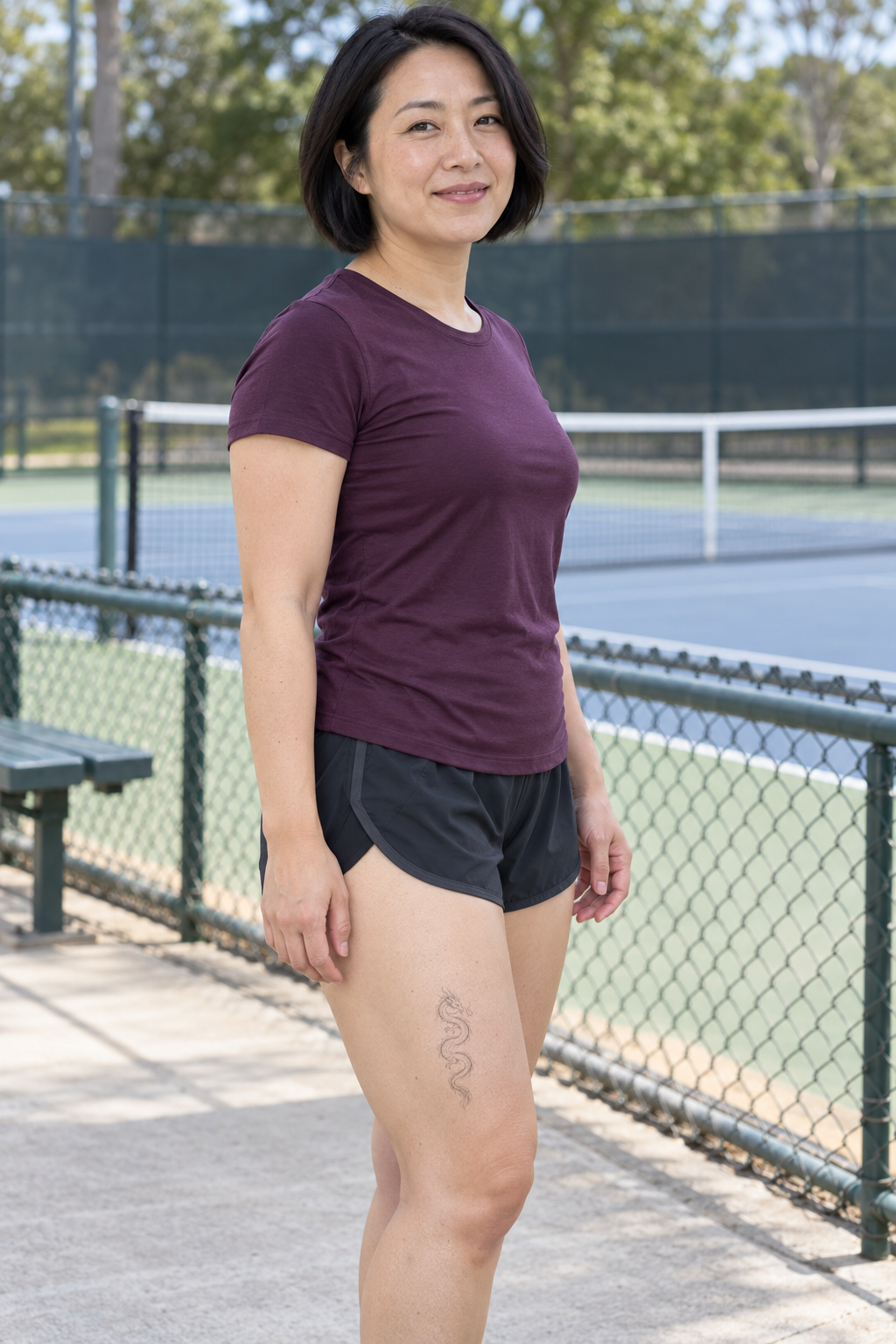 Fine line Thigh tattoo idea