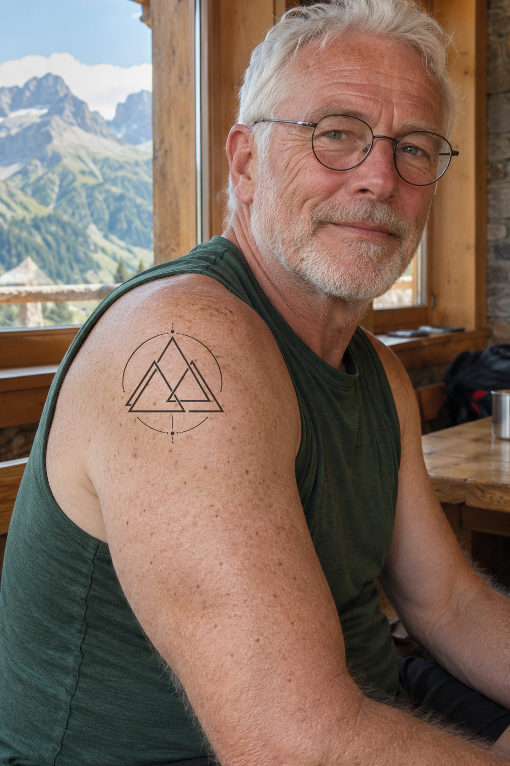 Geometric Shoulder tattoo idea