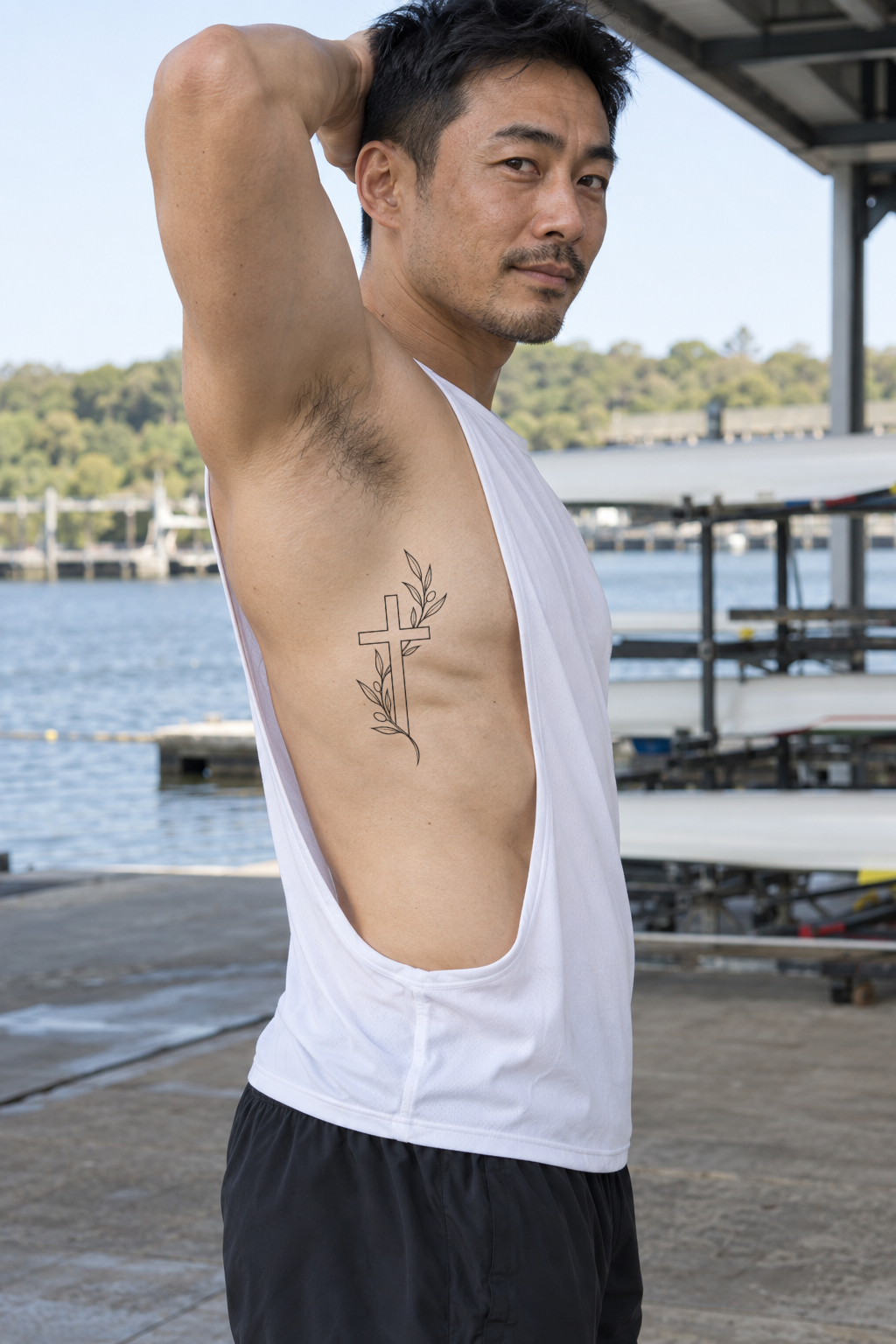 Fine line Rib tattoo idea