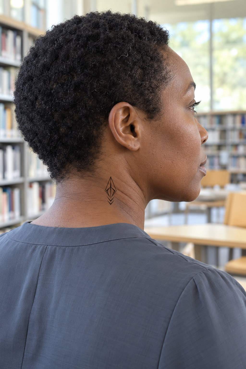 Geometric Neck tattoo idea