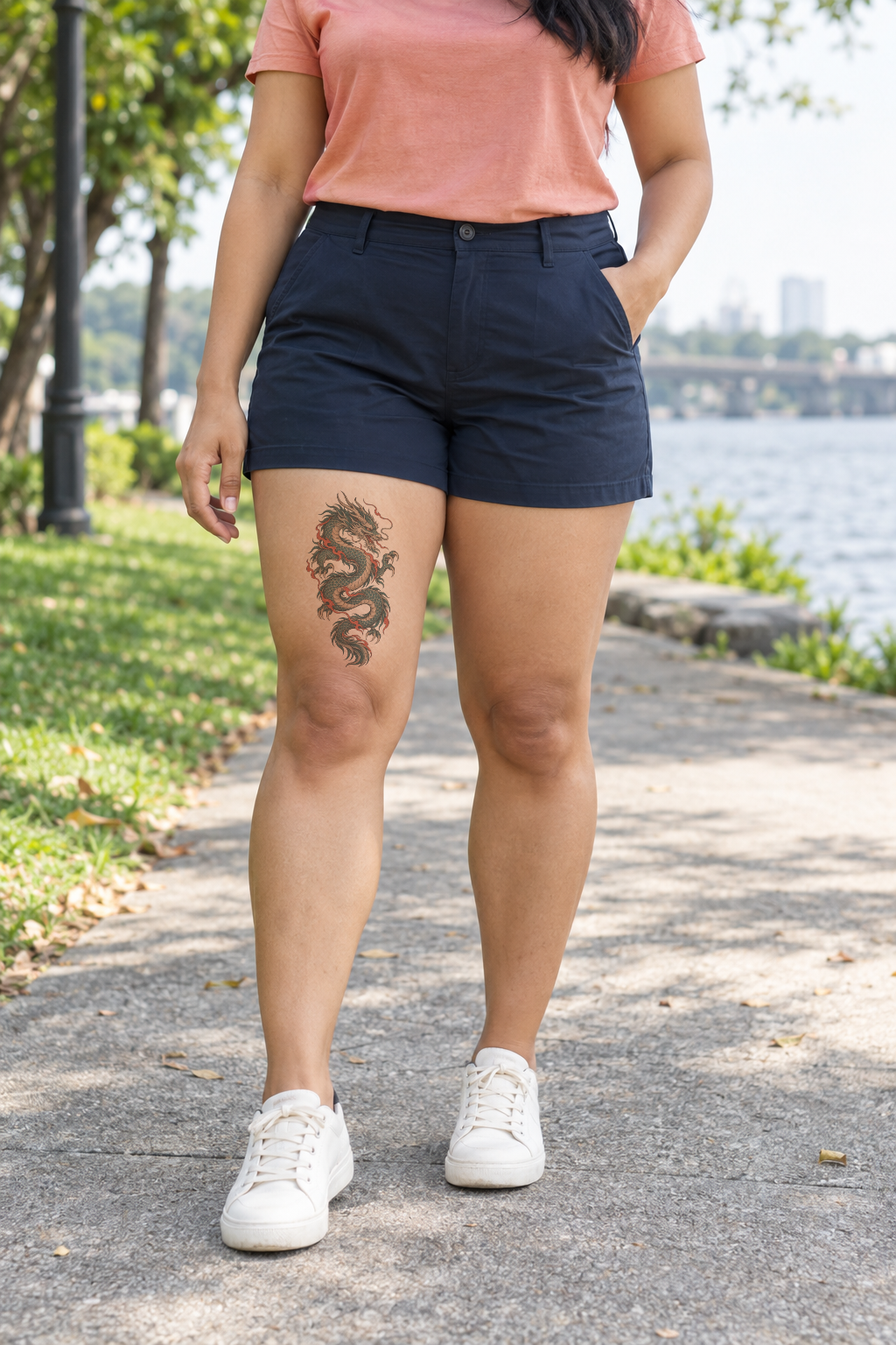 Japanese Thigh tattoo idea