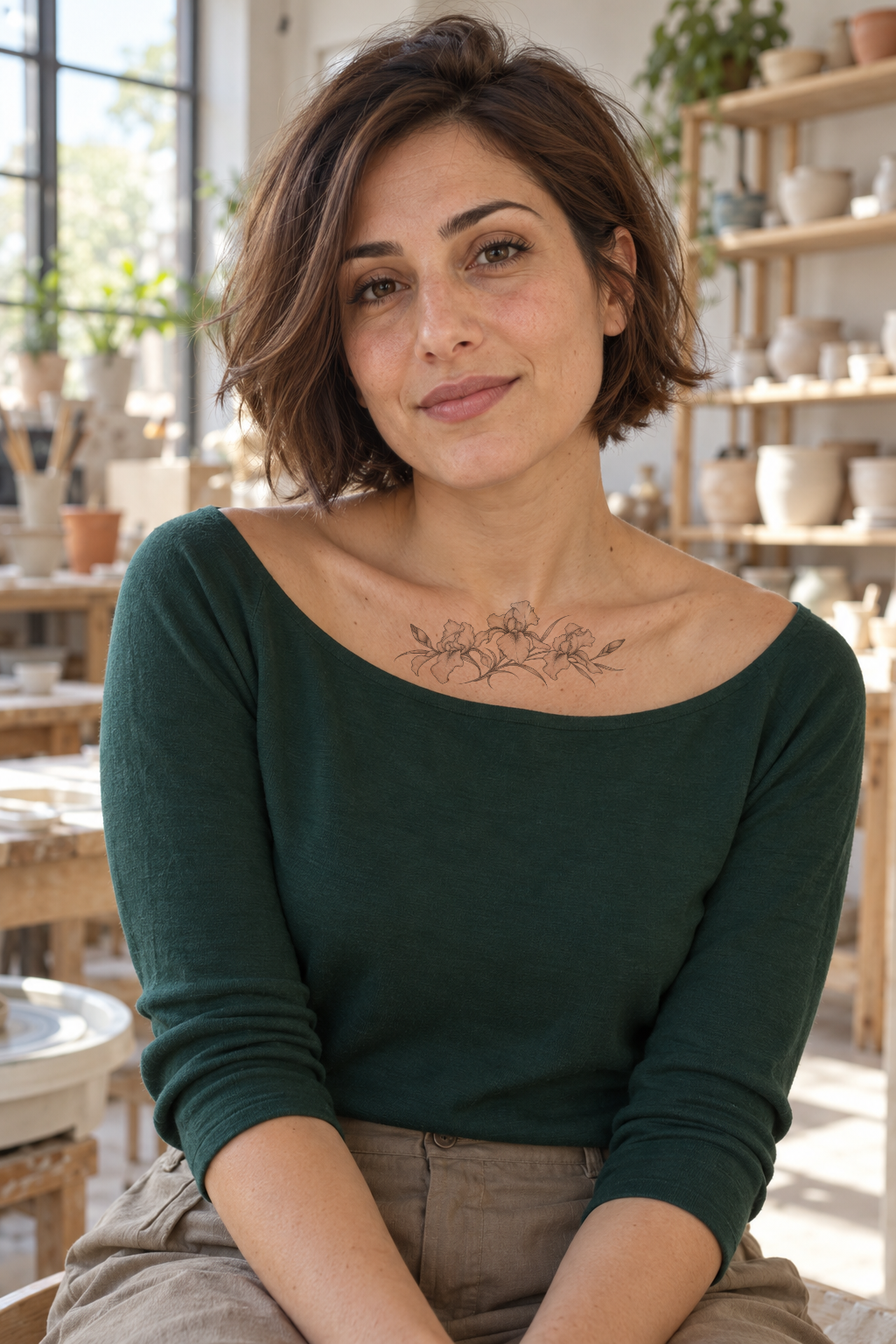 Fine line Chest tattoo idea